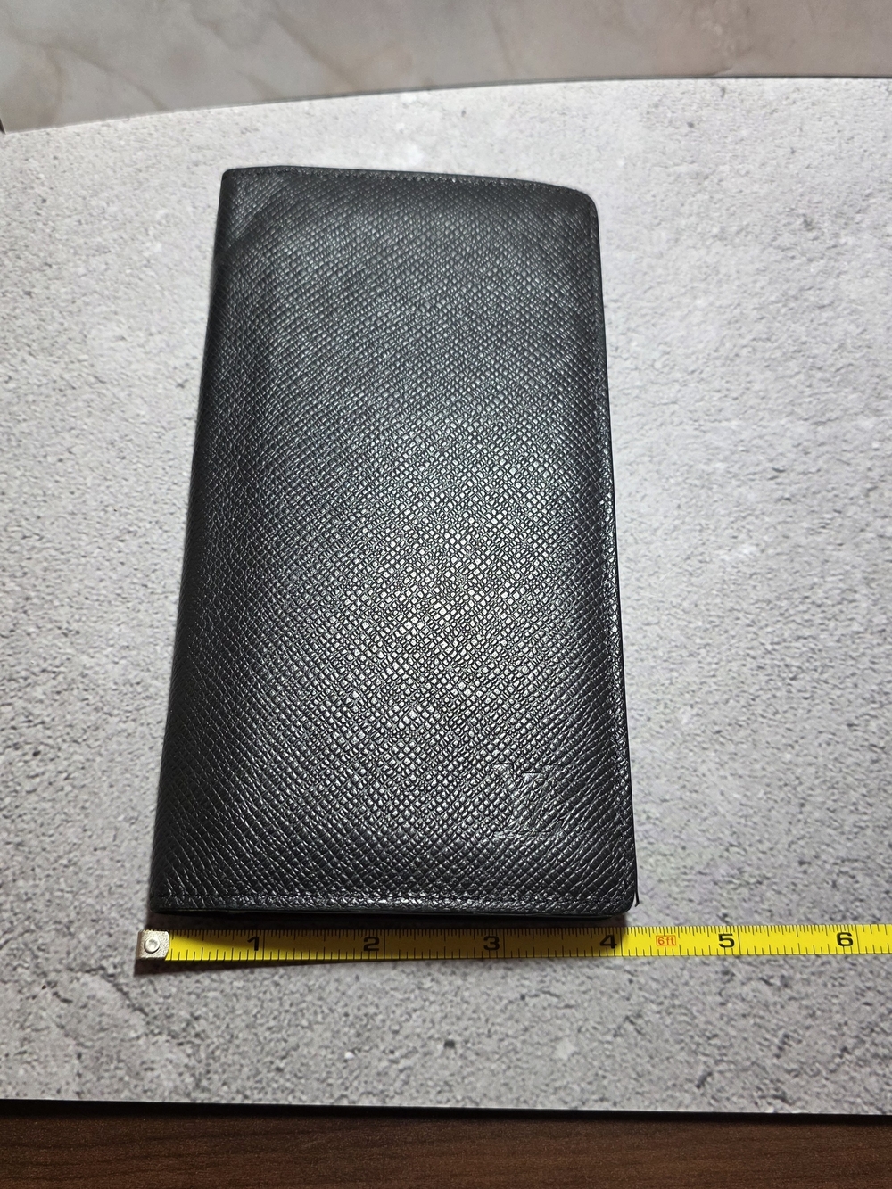 Louis Vuitton Black Textured Long Bifold Wallet